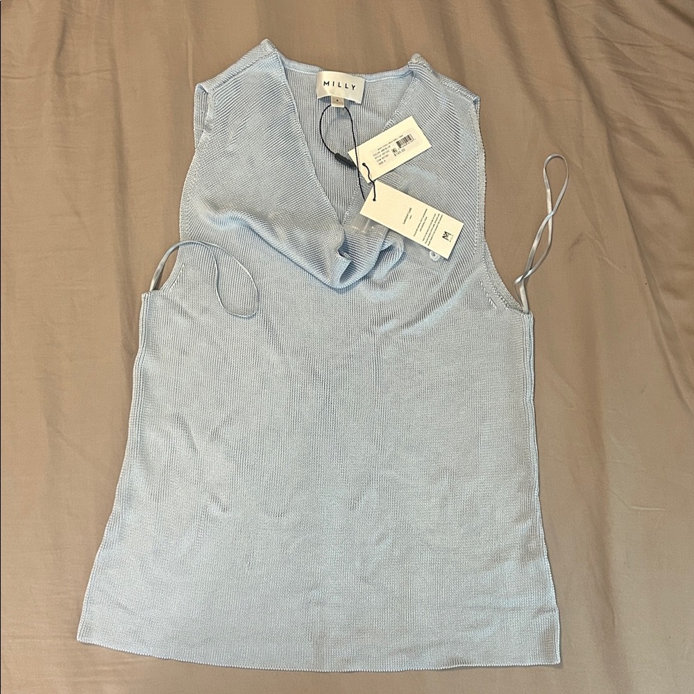 Milly Sky Blue Sleeveless knit sweater/ Blouse